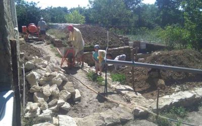 Baumaterial für die Bauernfamilie